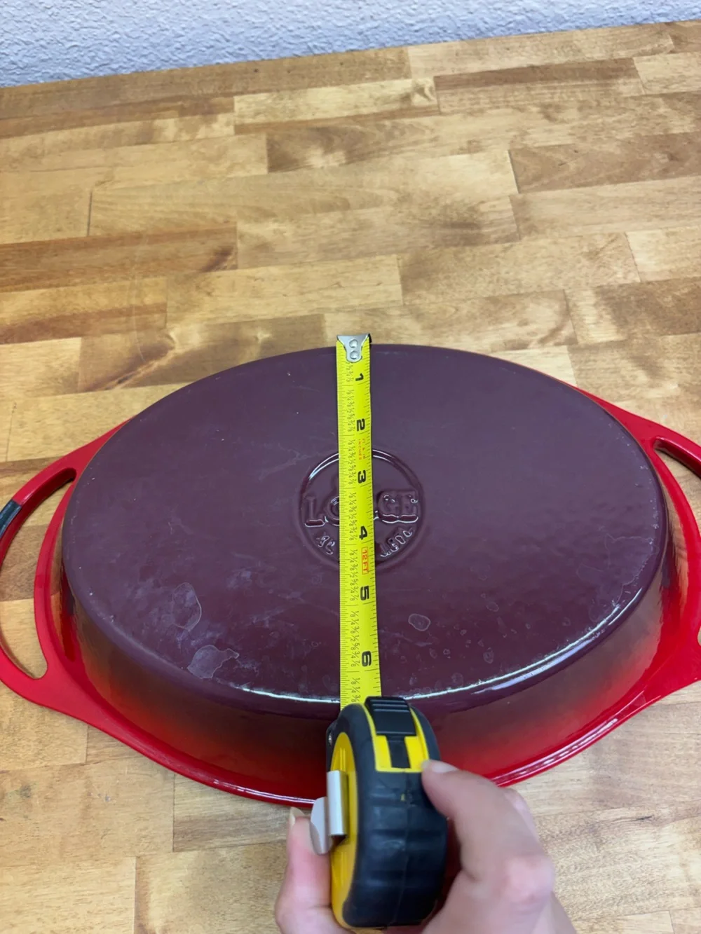 Red Oval Enamel Serving and Baking Dish with Handles